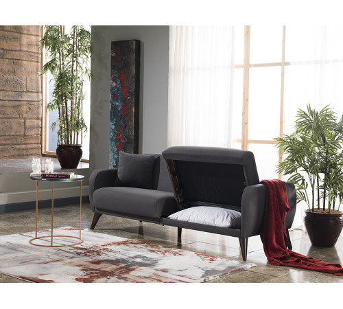 Трехместный Диван-кровать Flexy Флекси (темно-серый)