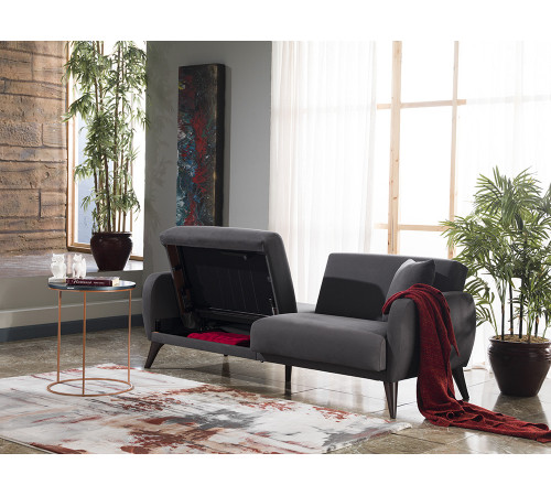 Трехместный Диван-кровать Flexy Флекси (темно-серый)