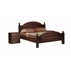 Двуспальная кровать Лотос сосна Б-1090-05BRU (брашированный мокко) 1400 мм
