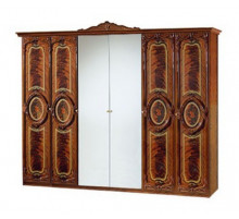 Шестистворчатый шкаф для одежды Роза (орех)