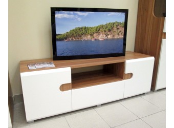 Модульная мебель для гостиной Леонардо белый глянец композиция 1