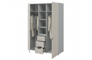 Трехстворчатый шкаф для одежды и белья с зеркалом в спальню Леонардо МН-026-08-С1