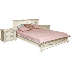 Двуспальная кровать «Валенсия 3М» П254.52 (античная темпера с серебром)