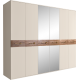 Шестистворчатый шкаф для одежды с зеркалами Богемия Вуд (Bogemia Wood) БМШ1/6 (Wo)